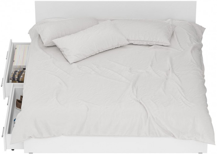 Стандарт Кровать с ящиками 1800, белый