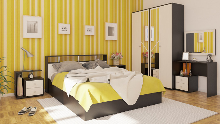 Камелия Кровать 1600, венге/дуб лоредо