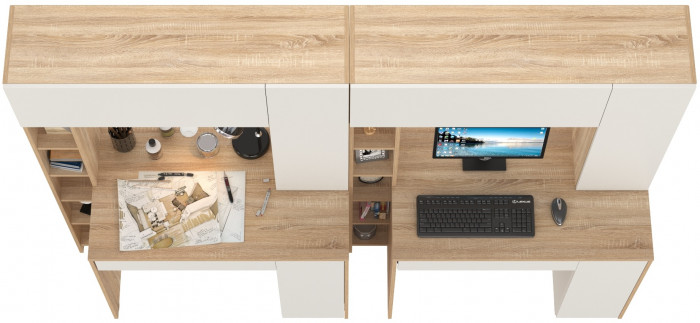 компьютерный стол Комфорт 12.71 + компьютерный стол Комфорт 12.71, дуб сонома/белый