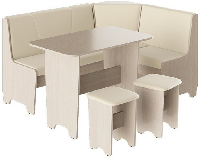 Техас Кухонный уголок Исп.1 (Дуб Сонома трюфель/Экокожа бежевая)