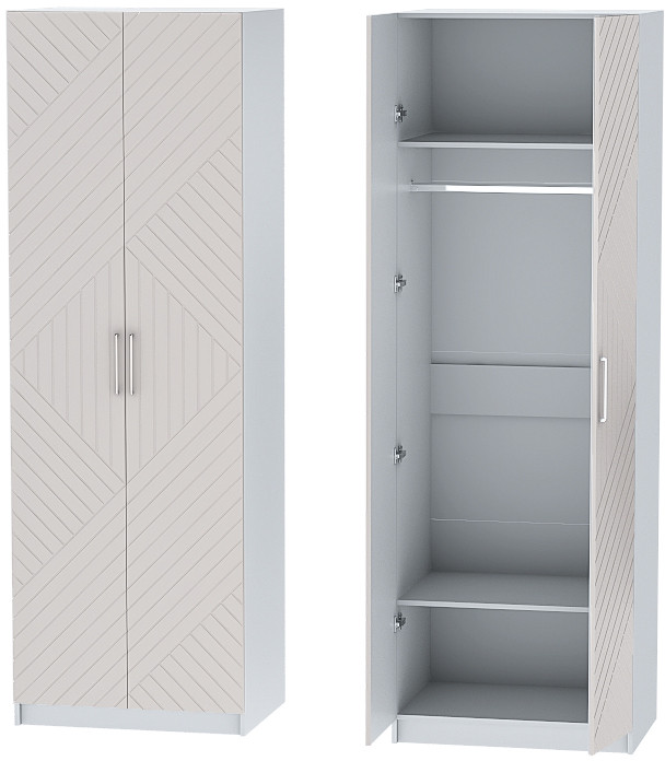 Шкаф двухдверный №1 "Иннэс-7" - Белый/Тирамису матовый