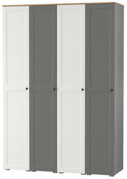 Остин 13.225 Шкаф-пенал 4 шт., белый шагрень/серый графит/дуб крафт золотой