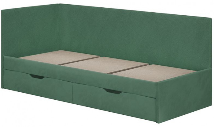 Кровать односпальная "Лео" КР-49 Белый/Изумруд