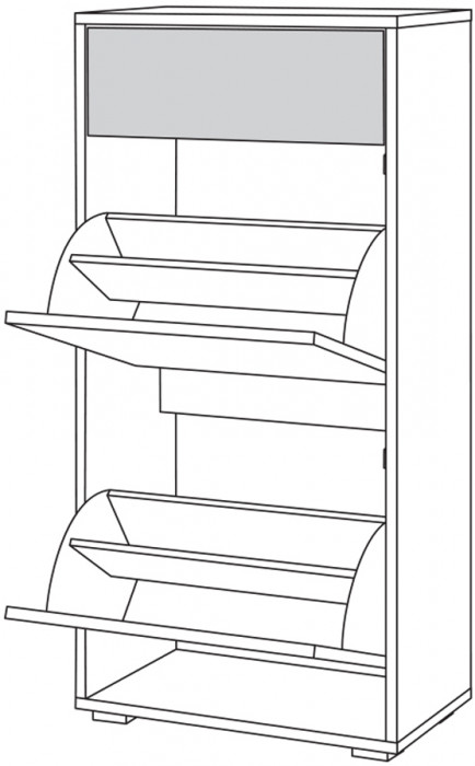 Куба Комод 13.114, цвет дуб сонома/белый премиум, ШхГхВ 50х28,3х101,6 см.