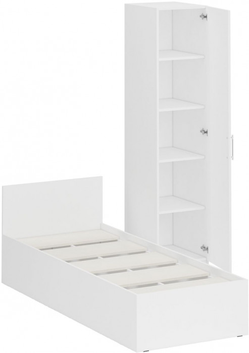 Кровать 0800 + Пенал Стандарт, белый