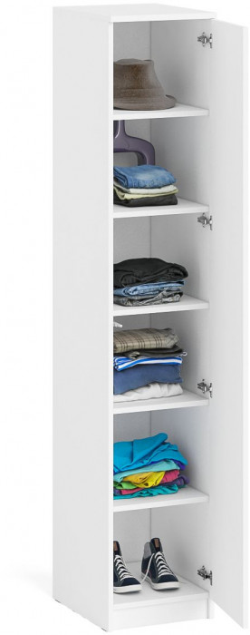 Мори Пенал МШ400.1, цвет белый, ШхГхВ 40,4х50,4х209,6 см., универсальная сборка