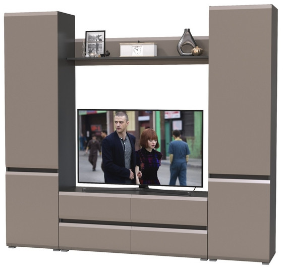 Сидней Комплектация № 047, корпус: антрацит/фасады: МДФ веллюто капучино