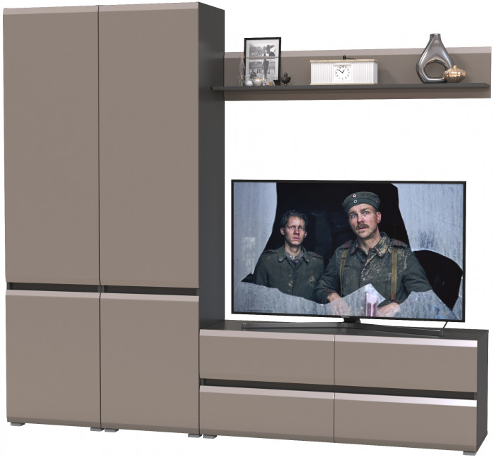 Сидней Комплектация № 047, корпус: антрацит/фасады: МДФ веллюто капучино