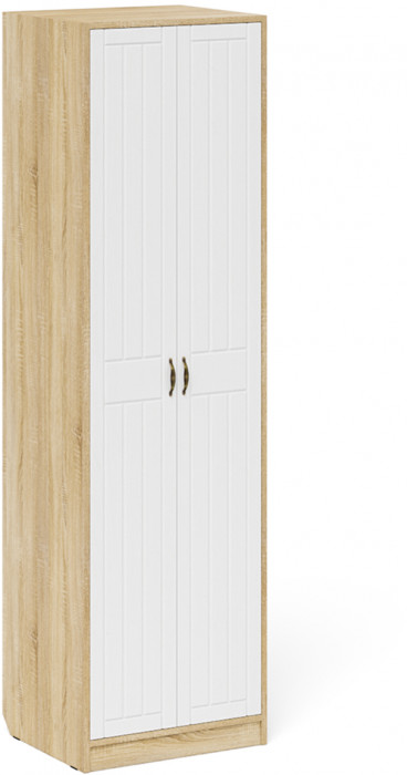 Прихожая П-6 Компоновка № 14, цвет дуб сонома/фасады МДФ белое дерево фрезеровка прованс, ШхГхВ 170х50х210 см., универсальная сборка