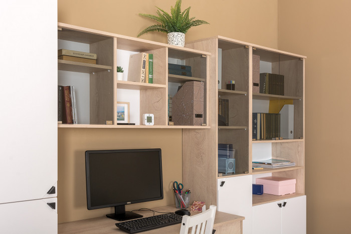 Бостон 10.51 Шкаф навесной, дуб эндгрейн элегантный