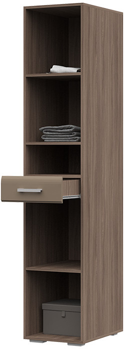 Симба пенал с ящиками (400*2000*570) ясень шимо темный/кофе с молоком