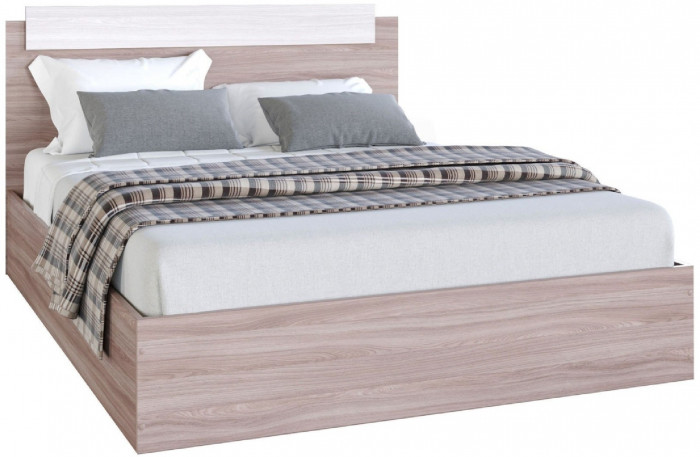 Эко Кровать 1400, Вотан/Белый гладкий