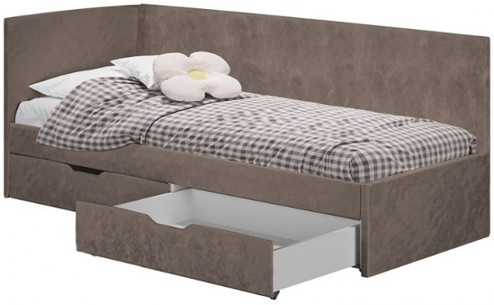 Кровать односпальная "Лео" КР-49 Белый/Маренго