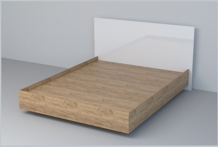 Кровать 1,6 арт.031 (ЛДСП) ЛН. (Бетон Светлый/Камень Темный)