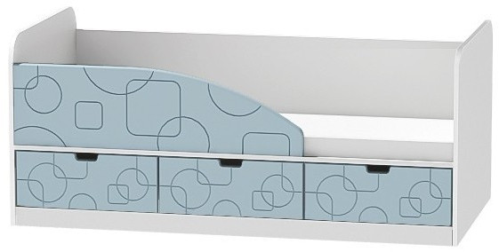 Кровать Бриз-4 80х160 Квадрат (Антарктида/Белый/Правый)