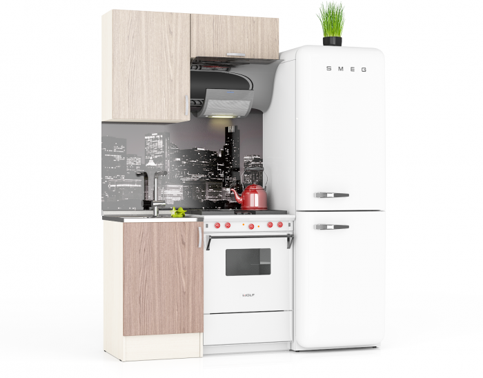 Кухня Мери 01 ШВ500+ШВв600+ШНМ500, дуб/ясень шимо светлый/ясень шимо тёмный