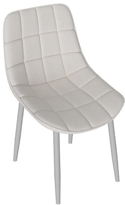 BOSTON Стул (Белый муар/Велюр V004 светло-серый)