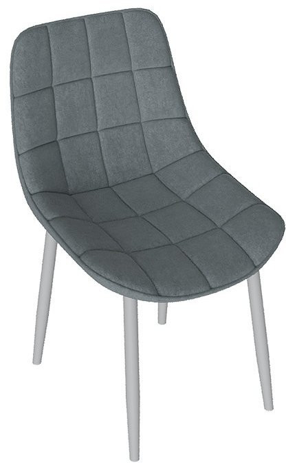 BOSTON Стул (Белый муар/Велюр V004 светло-серый)