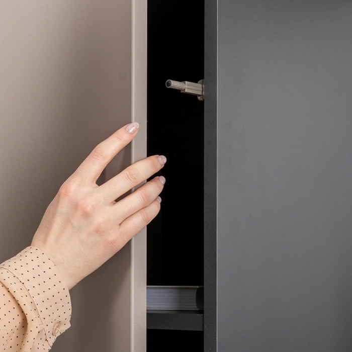 Сидней 13.200 Шкаф, корпус антрацит/фасады: МДФ веллюто капучино