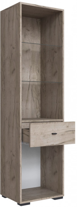 Пенал-витрина Дублин, Дуб крафт золотой/Цемент