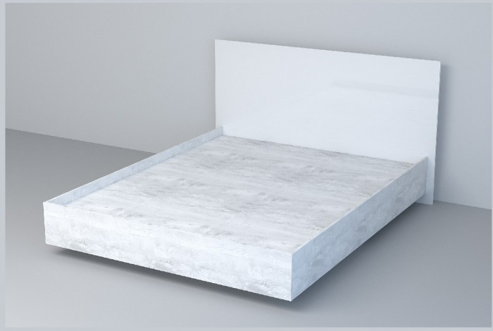 Кровать 1,6 арт.031 (ЛДСП) ЛН. (Дуб Крафт Золотой/Камень Темный)