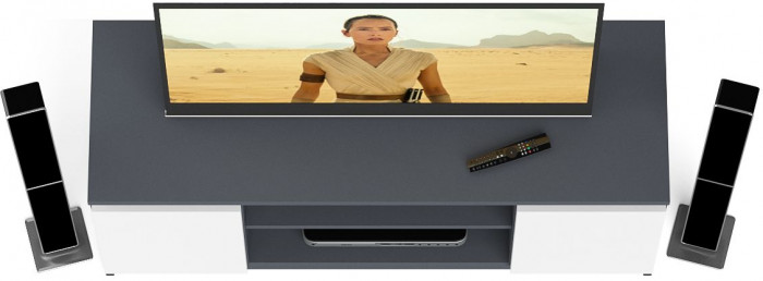 Мори Тумба ТВ МТВ1200.1, цвет графит/белый, ШхГхВ 120,4х41х54,6 см.