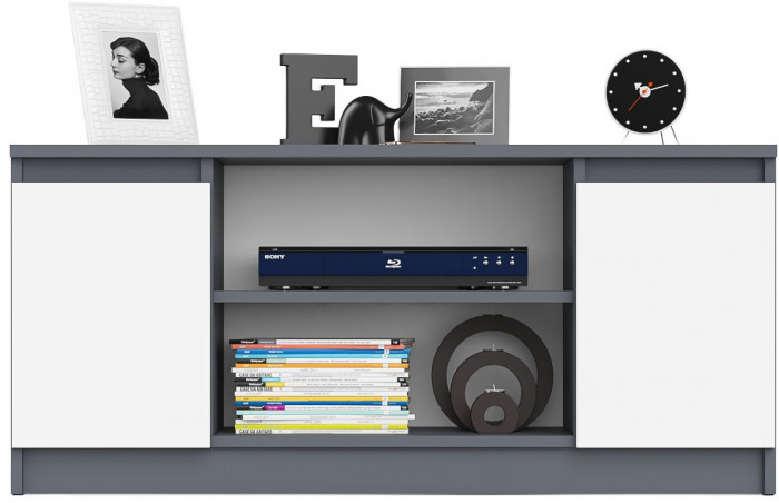 Мори Тумба ТВ МТВ1200.1, цвет графит/белый, ШхГхВ 120,4х41х54,6 см.