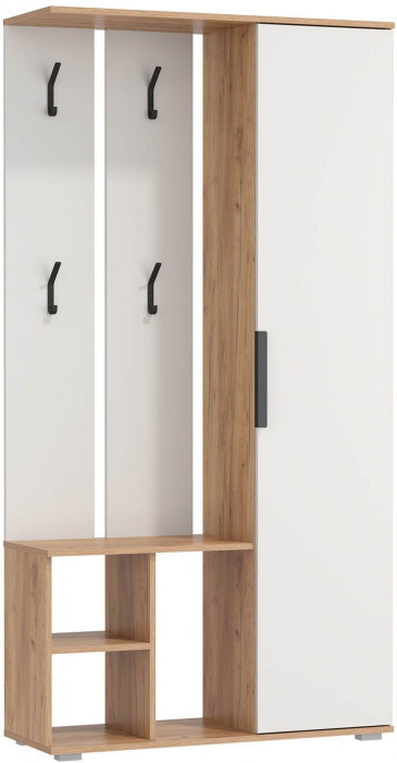 Шкаф комбинированный Кармен-1 Дуб золотой / Белый