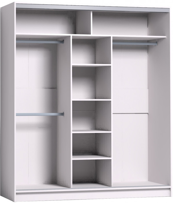 Шкаф-купе с зеркалом Стрике 1800 Белый