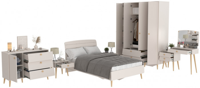 Афина Спальня 02-1200, кашемир серый