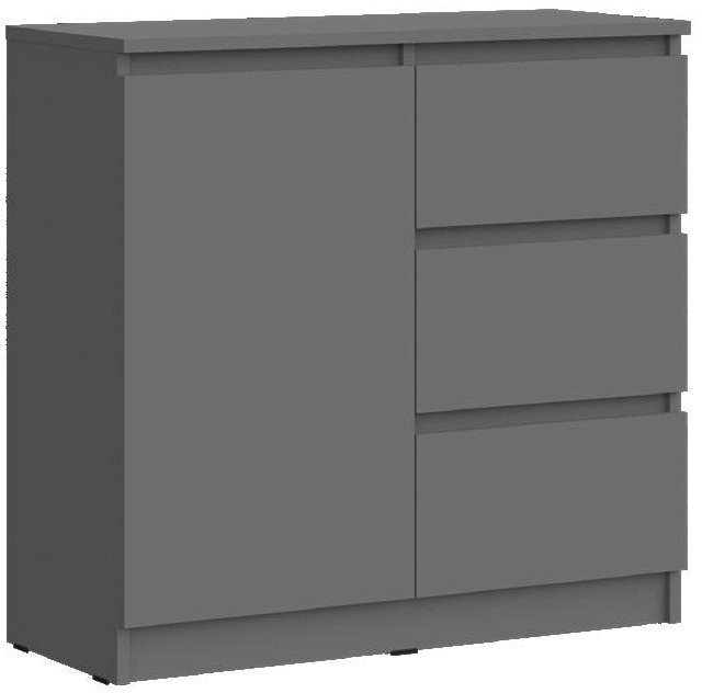 Челси Комод 800 (3 ящик 1 дверь) (Белый глянец, Белый)