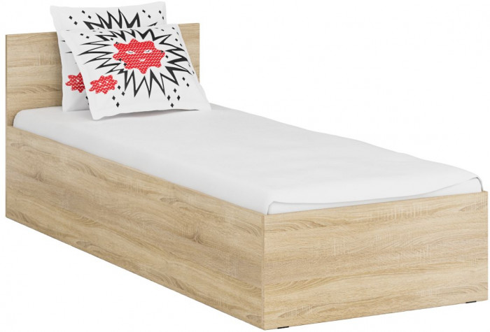 Кровать 0800 + Шкаф 2-х створчатый Стандарт, дуб сонома