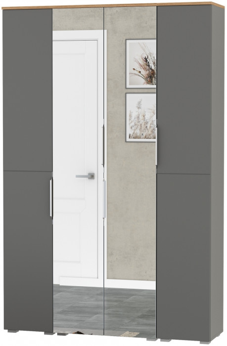 Октава Набор шкафов 01, серый графит/дуб крафт золотой/фасады МДФ серый графит