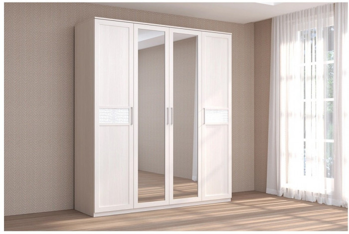 Кэт-4 Шкаф 4 створки/Зеркало (Венге)