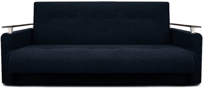 Раскладной диван-кровать, прямой, книжка, цвет черный, Милан Люкс 140