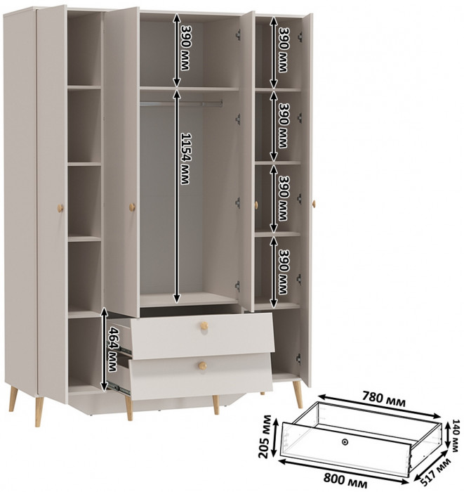 Афина Спальня 02-1600, кашемир серый