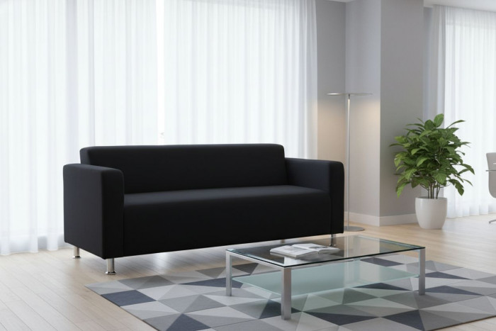 Диван прямой Томи, 160 см, велюр, черный
