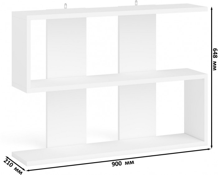Мори Полка 900, цвет белый, ШхГхВ 90х21х64,8 см., универсальная сборка