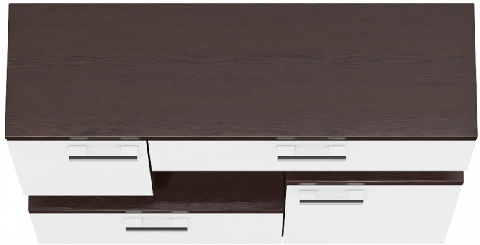 Тумба ТВ С-МД-С1-1000, цвет венге/белый шагрень, ШхГхВ 100х30х93 см., НЕ универсальная сборка