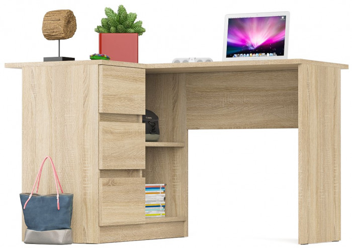Мори компьютерный стол МС-16 левый, дуб сонома