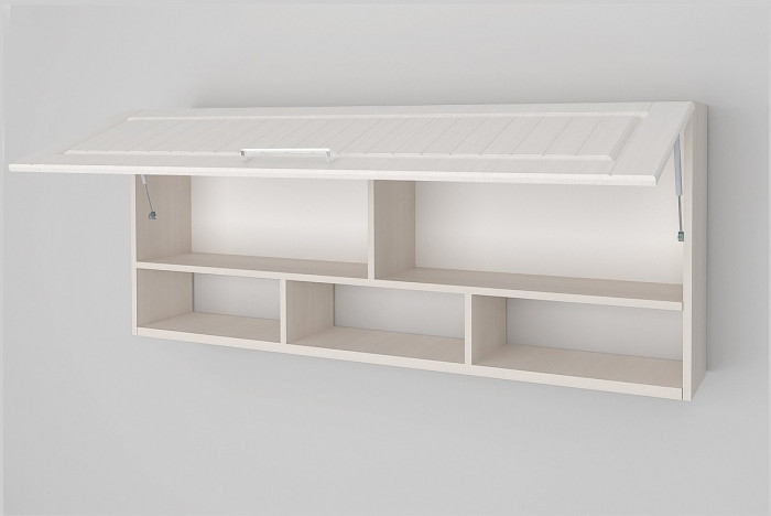 Аллегро 9 МДФ Антресоль + карниз (Бодега белая/Сандал белый)