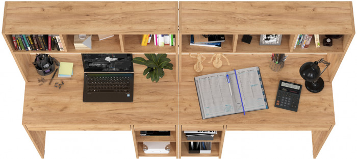 компьютерный стол Комфорт 12.77F + компьютерный стол Комфорт 12.77F, дуб крафт золотой