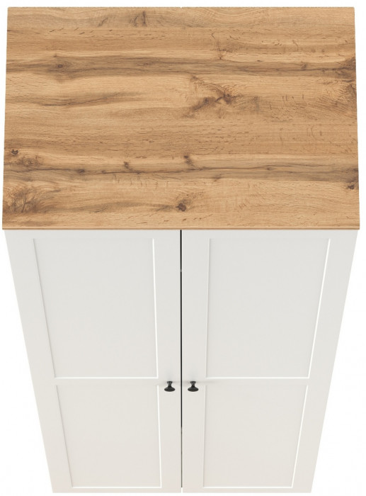 Остин 13.336.02 Шкаф для одежды(две двери), цвет белый шагрень/дуб крафт золотой, ШхГхВ 80х54,6х229,8 см.