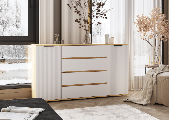 Модульная спальня Марвэл, Дуб крафт/Браш вайт