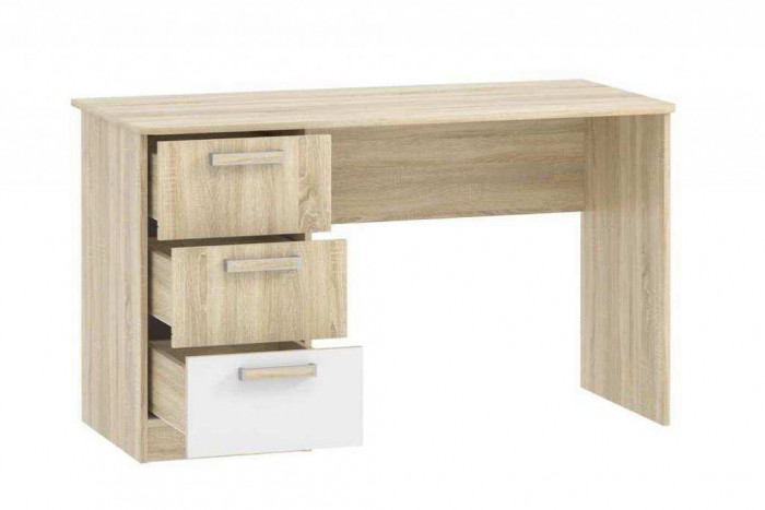 Стол письменный НМ 011.47-01 «Фанк» клен танзанский/белый