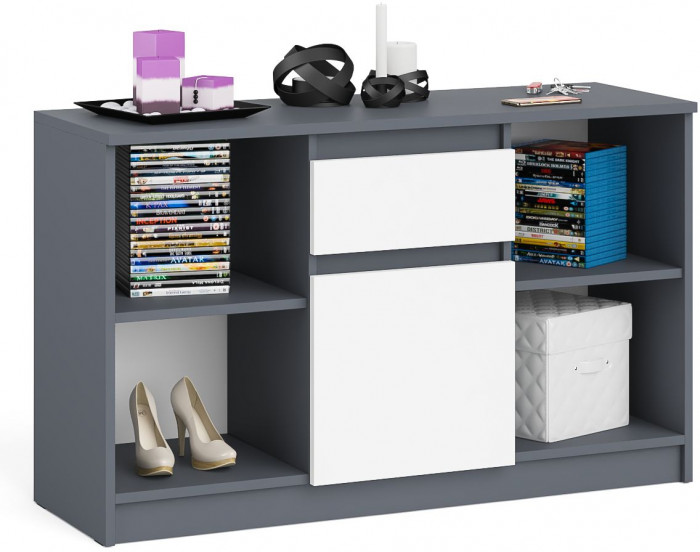 Мори Тумба ТВ МТВ1204.1, цвет графит/белый, ШхГхВ 120,4х41х73 см.