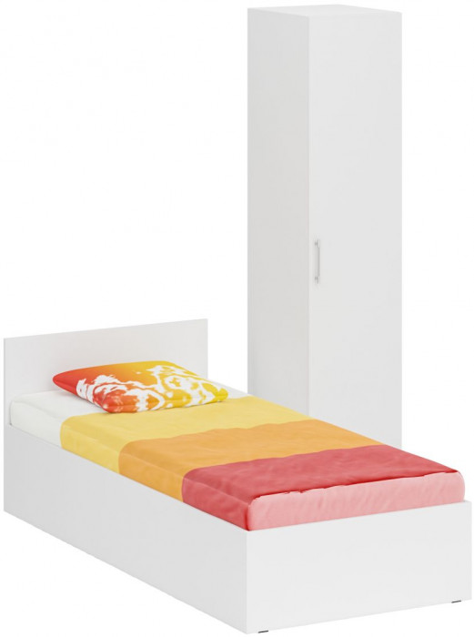Кровать 0900 + Пенал Стандарт, белый