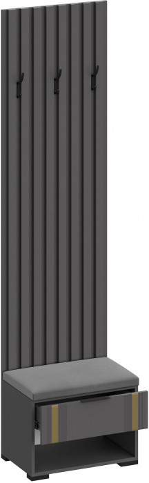 Модульная Прихожая Эмэ, набор №9, Графит/Графит золото, Simple 27