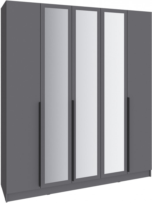 Шкаф Мадрид (2,0) с 3 ящ. внутри с зеркалом, Графит серый