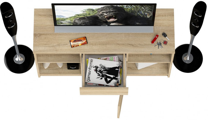 Мори Тумба ТВ МТВ1204.1, цвет дуб сонома, ШхГхВ 120,4х41х73 см.